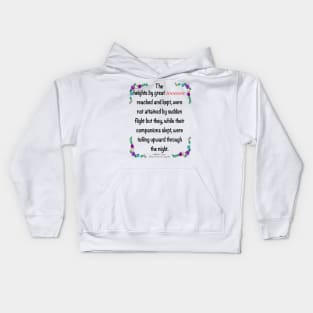 Inspirational motivational affirmation in purple . The heights by great women reached and kept Kids Hoodie